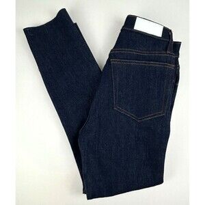 RE/DONE Originals Dark Blue High Waist Classic Button Fly Ankle Crop Jeans 26"